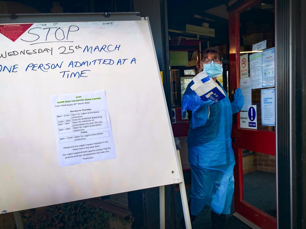 Photo of pharmacy with covid secure measures