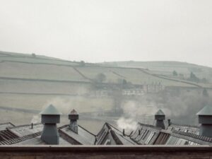 Air pollution over houses