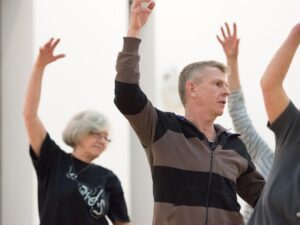 older people at an exercise class