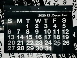 Photo of 2020 calendar