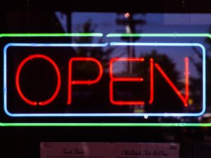 Photo of open sign