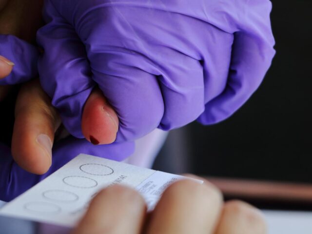 Photo of blood spot collection