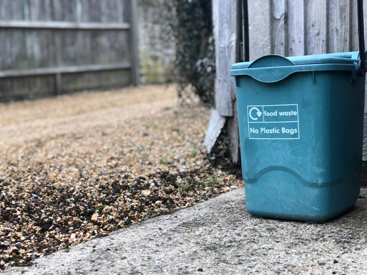 a food waste recycling bin